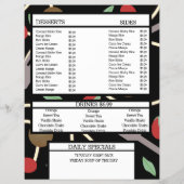 ピザ&パスタグリルレストランスパゲッティメニュー チラシ (裏面)