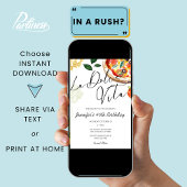 ピザ&パスタパーティーイタリアン誕生日ディナー 招待状