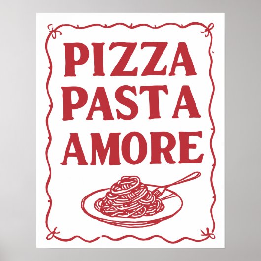 ピザ パスタ アモーレ イタリアン フード キッチン ウォールアート (正面)