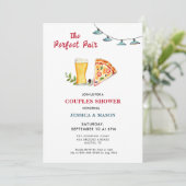 ピザ&ビールパーフェクトペアカップルシャワー 招待状 (スタンド正面)