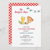 ピザ&ビールパーフェクトペアカップルシャワー 招待状 (正面/裏面)