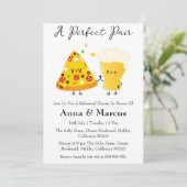 ピザ＆ビール おしゃれなペア ブライダルディナー 招待状 (スタンド正面)