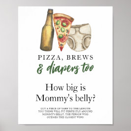 ピザ、ビール、おむつ ママのお腹はどのくらい大きいの? ポスター