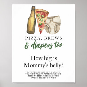 ピザ、ビール、おむつ ママのお腹はどのくらい大きいの? ポスター