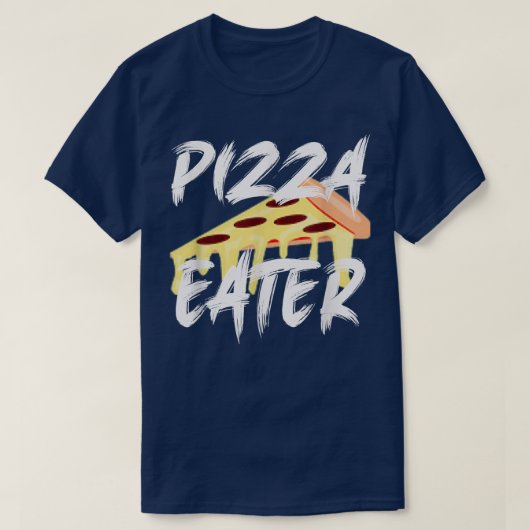 ピザ、ピザのピザメーカー、ピザともっとピザ、P Tシャツ (デザイン正面)