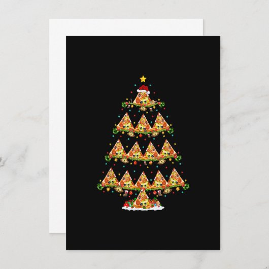 ピザ ファストフード ラバー クリスマス サンタ ピザ イブ 招待状 (正面/裏面)