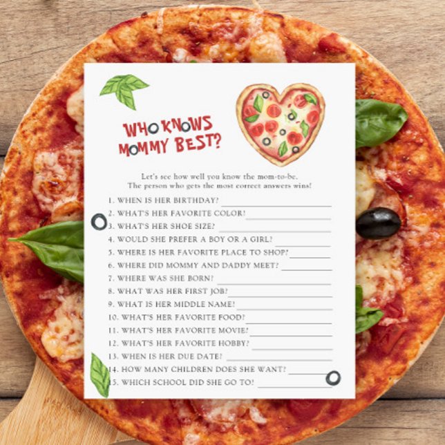 ピザ ベイビー シャワー - お母さんを誰が一番よく知っている (クリエイターアップロード済み)