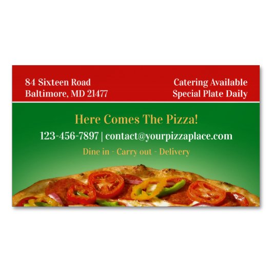 ピザ マグネット名刺 (正面)