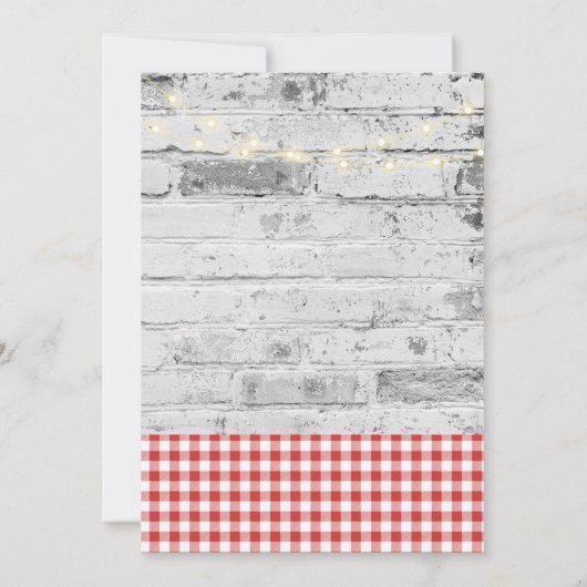 ピザ+モダンビールブリックベビーシャワー招待状 招待状 (裏面)