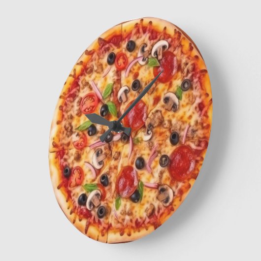 ピザ ラージ壁時計 (傾斜)
