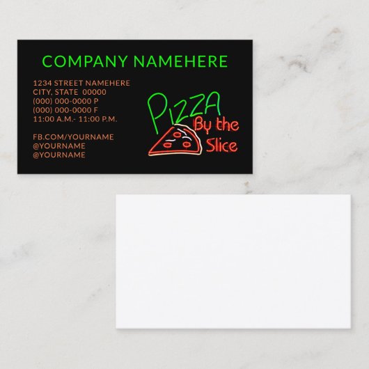 ピザ 名刺 (正面/裏面)
