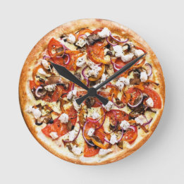 ピザ 壁掛け時計 pizza Wall clock ラウンド壁時計