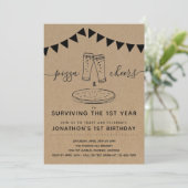 ピザ&応援&ビール誕生日パーティー1st誕生日 招待状 (スタンド正面)