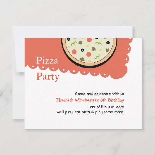 ピザ 招待状 (正面)