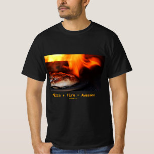 ピザ+火= T素晴らしシャツ Tシャツ