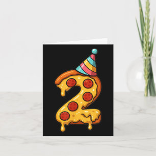 ピザ 2歳の誕生日 パーティーハット 男の子 カード