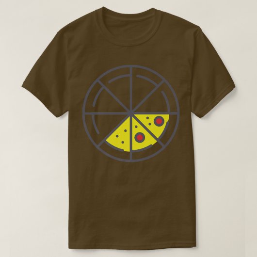 ピザ 3 枚 チーズ ペペロニ 面白い 幾何学模様のフ Tシャツ (デザイン正面)