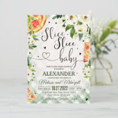 ピザ BBQ ベビーシャワー招待状 スライス スライス ベビー 招待状 (スタンド正面)