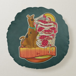 ピザ"Munchies"のグラフィックのScooby-Doo の山 ラウンドクッション