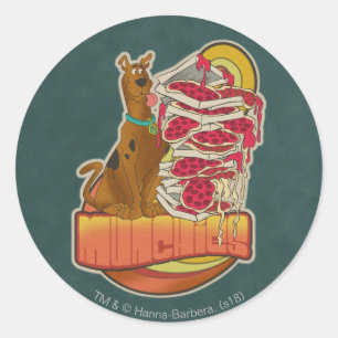 ピザ"Munchies"のグラフィックのScooby-Doo  の山 ラウンドシール