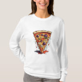 ピザ、Tシャツの一切れのイラストレーション Tシャツ (正面)