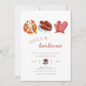 ピザbbqソース赤ちゃんシャワー 招待状 (正面)