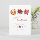 ピザbbqソース赤ちゃんシャワー 招待状 (スタンド正面)