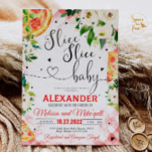 ピザBBQ赤ちゃんシャワー招待スライススライスベビー 招待状