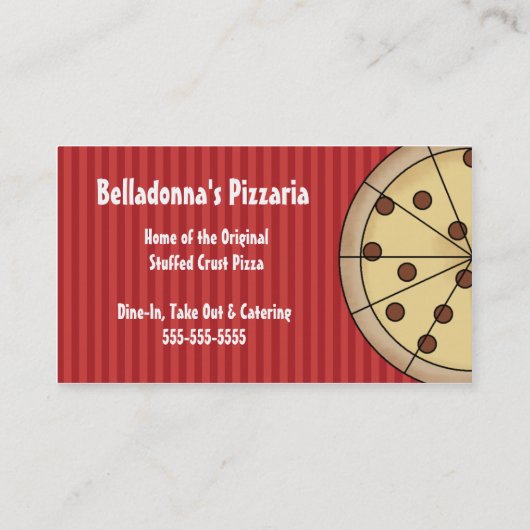 ピザPizzariaのイタリアンな名刺のテンプレート 名刺 (裏面)