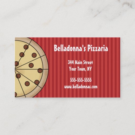 ピザPizzariaのイタリアンな名刺のテンプレート 名刺 (正面)