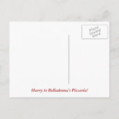 ピザPizzariaの郵便はがきの広告宣伝カード 案内ポストカード (裏面)