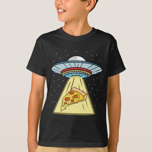 ピザUfo拉致ピザ愛好家 Tシャツ (正面)