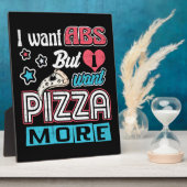 ピザvsAbs – バルキングダイエット-おもしろい Carbsノベルティ フォトプラーク (側面)