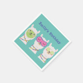 ピジャマパーティーラマ・ピジャマ政党好意ラベル スタンダードカクテルナプキン (角)