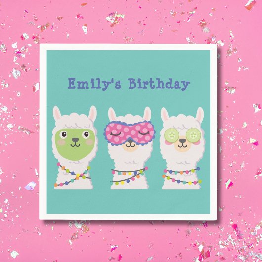 ピジャマパーティーラマ・ピジャマ政党好意ラベル スタンダードカクテルナプキン