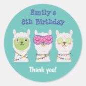 ピジャマパーティーラマ・ピジャマ政党好意ラベル ラウンドシール (正面)