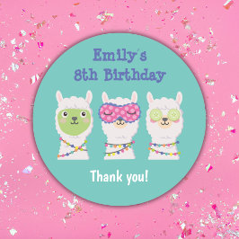 ピジャマパーティーラマ・ピジャマ政党好意ラベル ラウンドシール