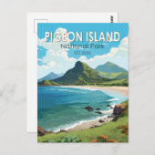ピジョンアイランドナショナルパークサンルシア旅行アート ポストカード (正面/裏面)