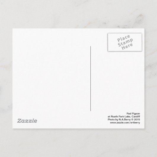 ピジョンアットロアースパークレイクカーディフ ポストカード (裏面)