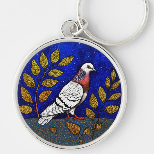 ピジョンイラストレーション キーホルダー (正面)