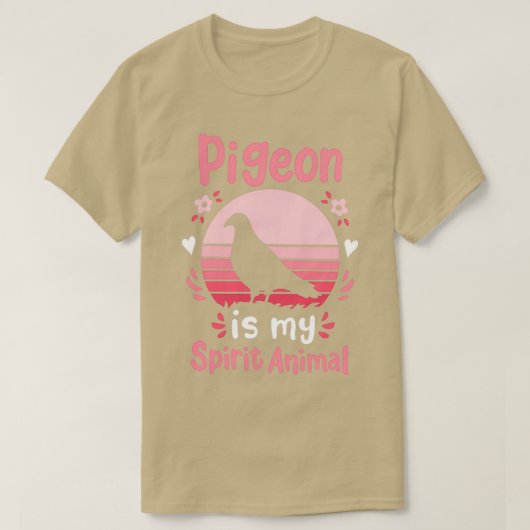 ピジョンスピリットアニマルバードラバーレトロ1 Tシャツ (デザイン正面)