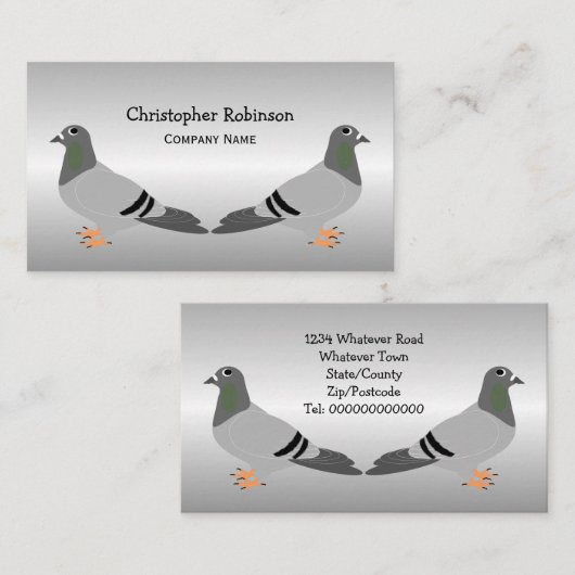 ピジョンデザイン パーソナライズされた 名刺 (正面/裏面)