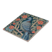 ピジョンバードウィリアム離れモリススタイル赤い花 タイル (側面)