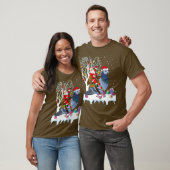 ピジョンバードラバークリスマスギフトサンタライディングハト Tシャツ (ユニセックス)
