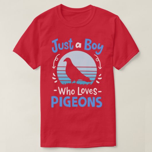 ピジョンバードラバーレトロ Tシャツ (デザイン正面)