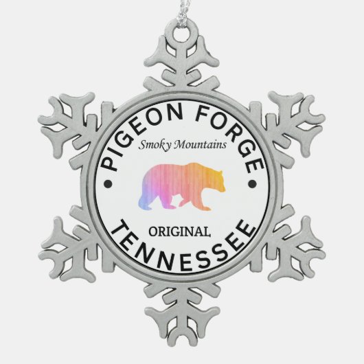 ピジョンフォージテネシー スノーフレークピューターオーナメント (正面)