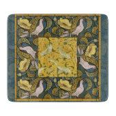 ピジョンブルーイエローフィッシュアールヌーボー カッティングボード (正面)