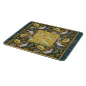 ピジョンブルーイエローフィッシュアールヌーボー カッティングボード (角)