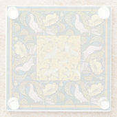 ピジョンブルーイエローフィッシュアールヌーボー ガラスコースター (裏面)