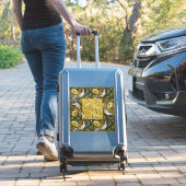 ピジョンブルーイエローフィッシュアールヌーボー シール (スーツケースインサイチュ)